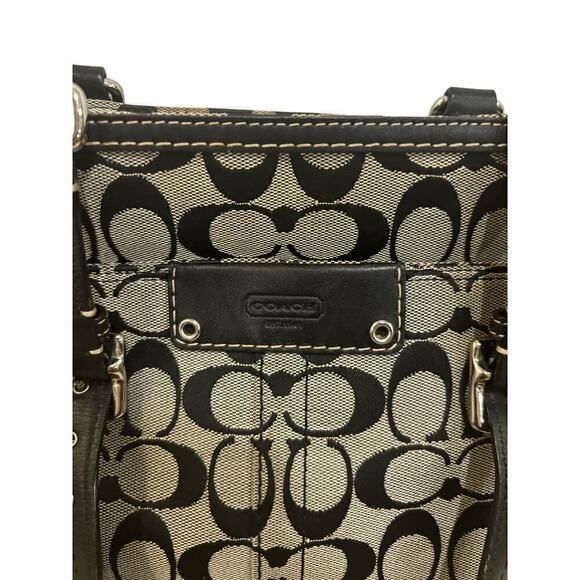 Coach Hampton Signature Black and White Handbag - Picture 10 of 10